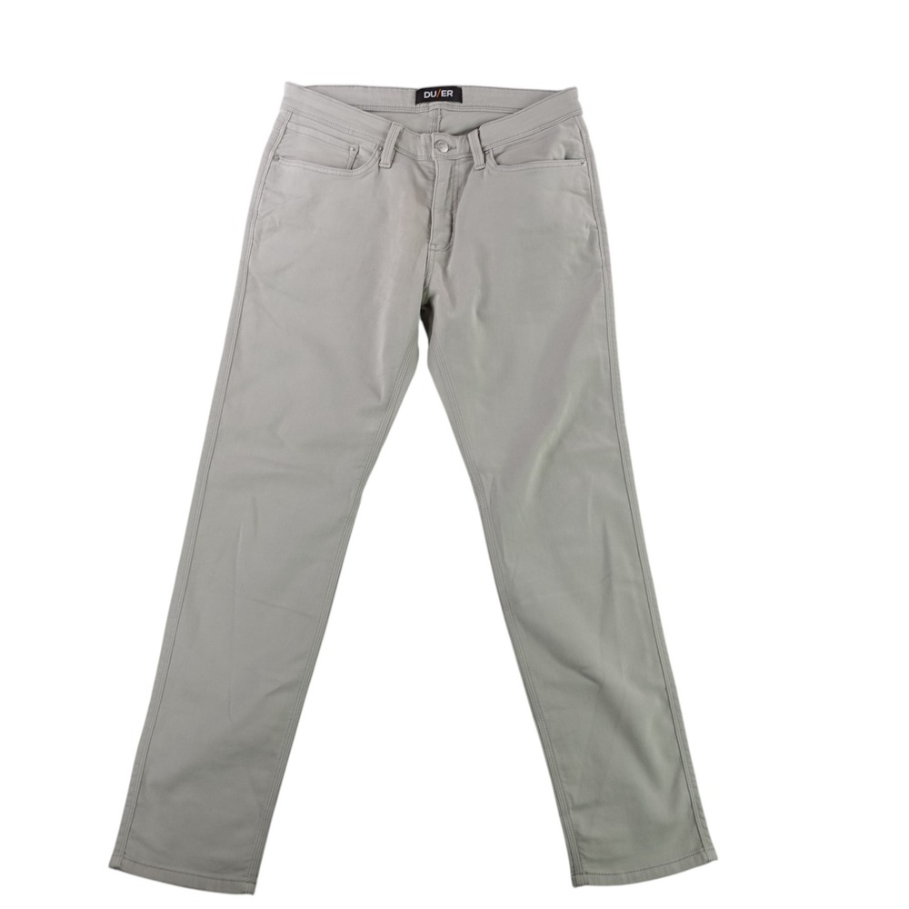 DU/ER Performance Pants Mens 33x30 Grey N2X Slim Fit MFNS1001 Stretch Commuter